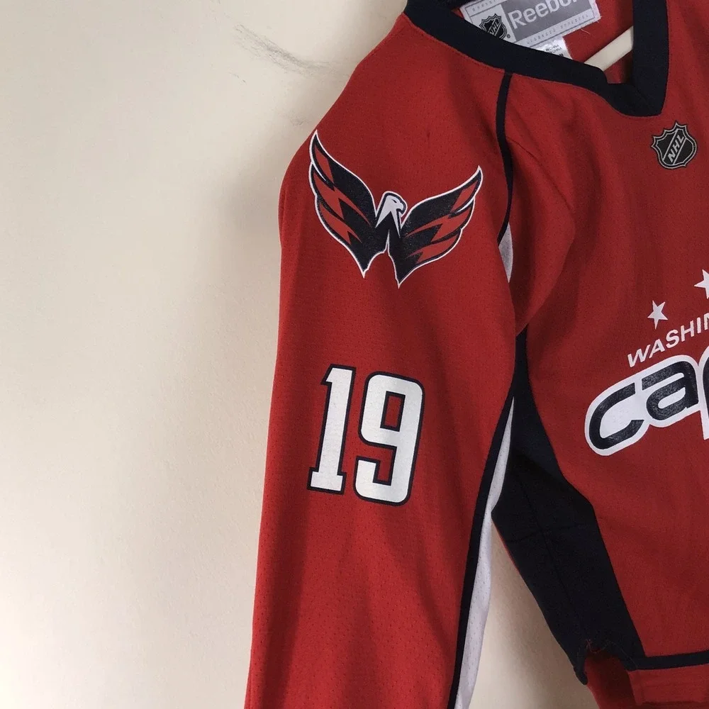 Reebok Premier NHL Washington Capitals Backstrom #19 Hockey Jersey Youth S/M Red